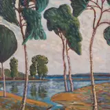 Martin Taevere, Kased maastikul, 1929, Õli, papp