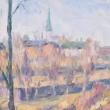 Herman Talvik, Viljandi vaade kirikutorniga, 1930ndad, Õli, lõuend