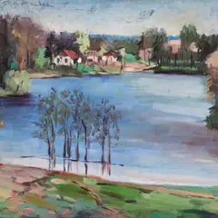 August Luiga, Viitina, 1949, Õli, paber