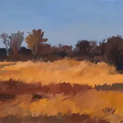 Olav Maran, Sügismotiiv Harku järvelt, 1986, Guašš, tempera, paber