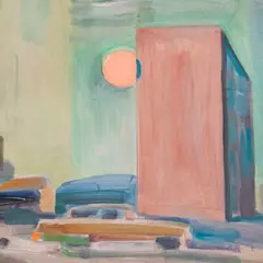 Lembit Saarts, Äärelinn, 1975, Õli, papp