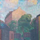 Johannes Lustberg, Linnavaade, 1923, Õli, vineer