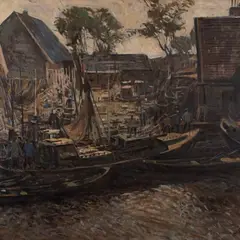 Elmar Kits, Paadisadam, 1964, Õli, lõuend