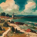 Richard Uutmaa, Õhtune meri, 1967, Akvarell