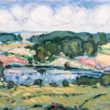 Enn Volmere, Maastik, 1954, Õli, papp