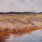 Boris Ottenberg, Jõekallas, 1945, Õli, masoniit