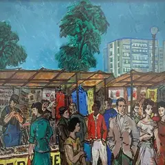 Endel Kõks, Vaade turule, 1965, Guašš, paber