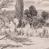 Eduard Wiiralt, Maastik Pariisi lähedal, 1937, Ofort