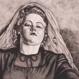 Eduard Wiiralt, Istuv daam, 1941, Metsotinto