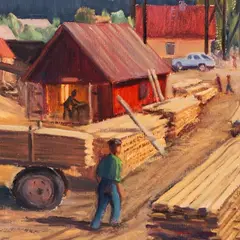 Edgar Piirmets, Saekaatris, 1966, Õli, papp