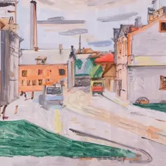 Henn Roode, Tartu maanteel, 1967, Õli, papp