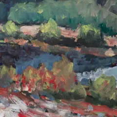 Alfred Kongo, Maastik, 1976, Tempera, papp