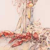 Naima Neidre, Natüürmort vähkidega, 1980, Akvarell