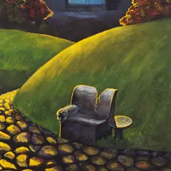 Jaan Paavle, Iste tee ääres unenäolinna, 1989, Guašš, paber