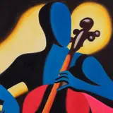 Kalev Mark Kostabi, Solo Cello Mio, 1995, Õli, lõuend