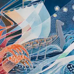 Richard Soot, Muinaslaev, 1996, Õli, lõuend