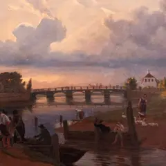 Sild Tartus by Hermann Eduard Hartmann, 1860ndad, Õli, lõuend, sold May 2024
