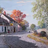 August Albo, Vaade tänavale, 1950ndad, Õli, lõuend