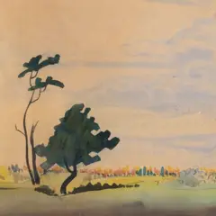 Paul Liivak, Kolm mändi, 1920ndad, Akvarell