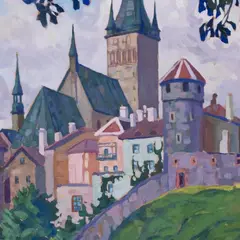 Anatoli Kaigorodov, Tallinna vaade, 1929, Tempera, paber