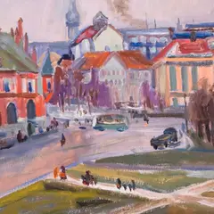 Väino Paris, Tallinna vaade, 1961, Õli, vineer