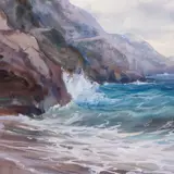Karl Alexander von Winkler, Positano rannik, 1906, Akvarell