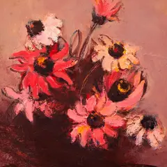 Ann Audova, Astrid punasega, Õli, masoniit