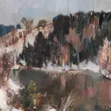 Hugo Lepik, Talvine maastik, 1950ndad, Õli, lõuend