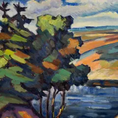 Aleksander Normak, Maastik, 1930ndad, Õli, papp