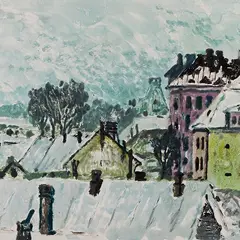 Endel Kõks, Talvine linnavaade, 1944, Monotüüpia