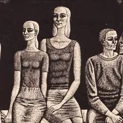 Herald Eelma, Vaikne hetk, 1968, Linoollõige