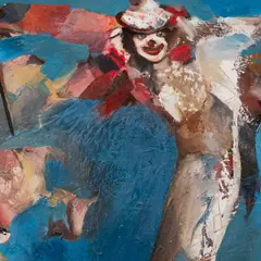 Sirje Petersen, Kloun, 1987, Õli, lõuend