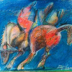 Andrus Kasemaa, Pegasus, 1993, Pastell, paber