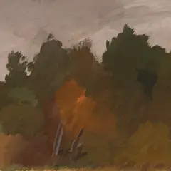 Olav Maran, Sügise künnisel, 1984, Guašš, tempera, kartong