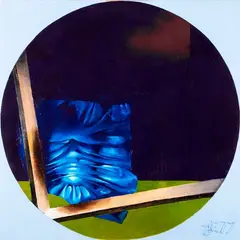 Jüri Palm, Tondo sinise fooniga, 1977, Õli, lõuend