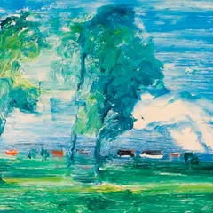 Jaan Grünberg, Maastik, 1942, Õli, paber