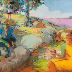 August Luiga, Suvine puhkehetk, 1960 - 1970ndad, Õli, lõuend