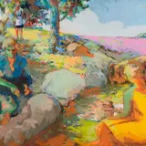 August Luiga, Suvine puhkehetk, 1960 - 1970ndad, Õli, lõuend