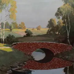August Albo, Maastik, 1950ndad, Õli, lõuend