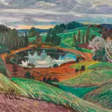 Kalju Nagel, Vaikne järveke, 1971, Õli, masoniit