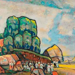 Richard Soot, Rahvapidu, 1983, õli, lõuend