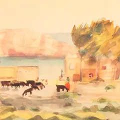 Karin Luts, Mallorca, 1954, Akvarell