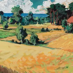 Richard Uutmaa, Maastik Rutjalt, 1967, Akvarell