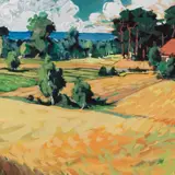 Richard Uutmaa, Maastik Rutjalt, 1967, Akvarell