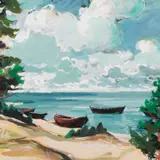 Richard Uutmaa, Peipsi rand - Kauksi, 1969, Akvarell