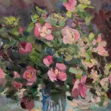 Alice Jänes, Lilled, 1950ndad, Õli, papp