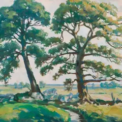Aleksander Kulkoff, Pastoraalne maastik, 1930ndad, Õli, lõuend