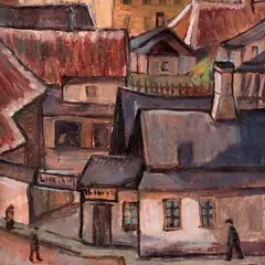 Nikolai Kull, Tallinna vaade, 1943, Õli, vineer