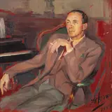 Karl Herman, Suitsetava mehe portree, 1944, Õli, vineer