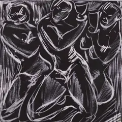 Jaan Vahtra, Nauding (kaanekavand), 1929, Guašš, must paber